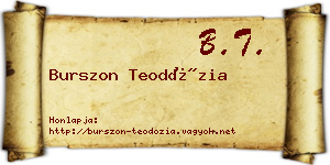 Burszon Teodózia névjegykártya